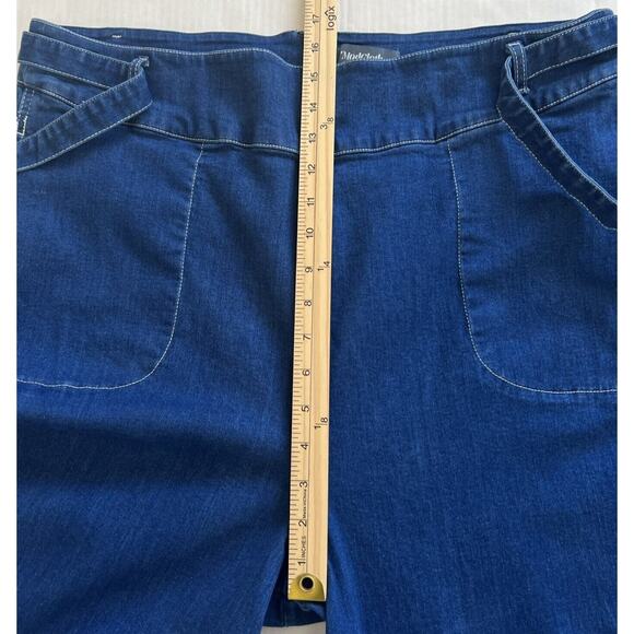 ModCloth Jeans Womens 16 Daydream Wide Flare Denim Back Zip Pockets Boho Retro - Picture 8 of 11